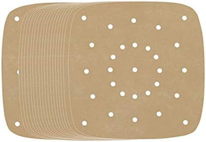 Air Fryer Parchment Paper, Set of 200, 8.5 Inch Unbleached Perforated Square Air Fryer Liner Sheets for Airfryer, Steaming Basket and More(7.5/8.5/9.5In Available)