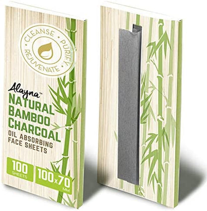 (3 PK) Oil Blotting Sheets- Natural Bamboo Charcoal Oil Absorbing Tissues- 300 Pcs Organic Blotting Paper- Beauty Blotters for the Face- Papers Remove Excess Shine- for Facial Make up & Skin Care